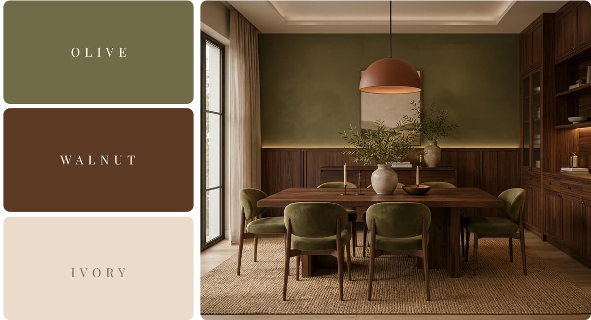 Olive, Walnut, and Ivory​