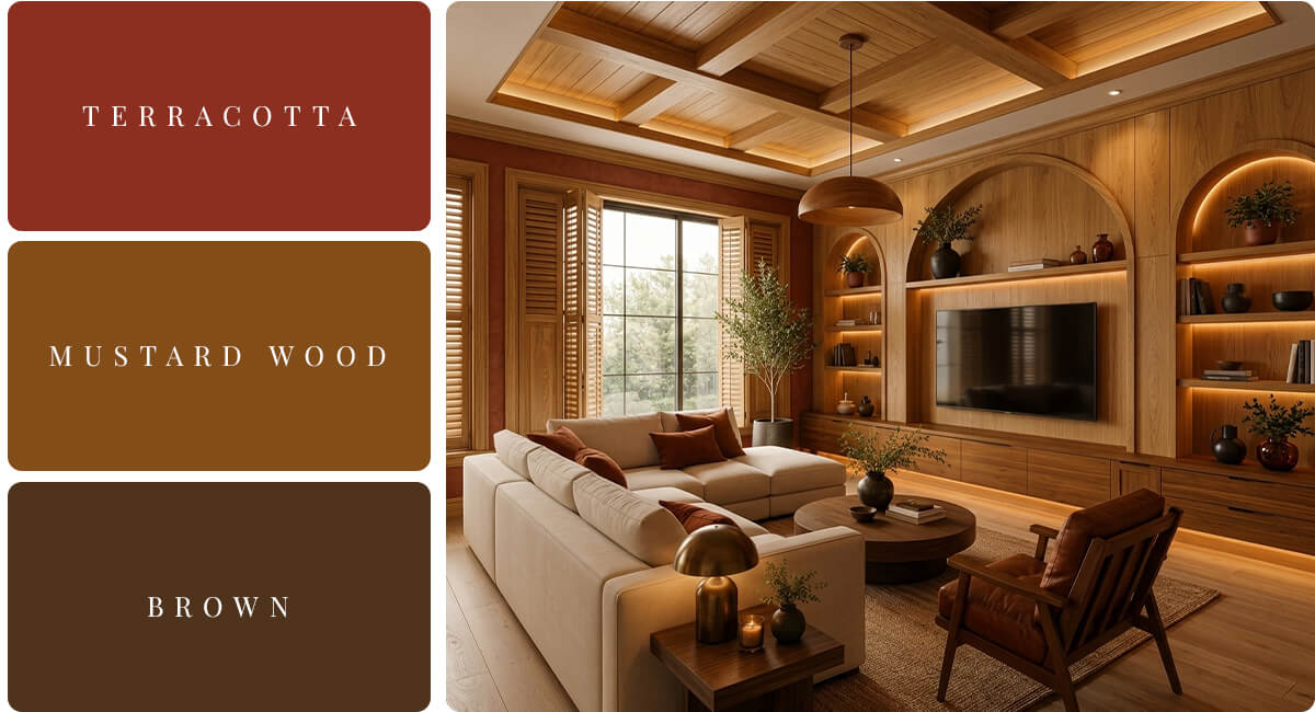 Terracotta, Honey Wood, and Brown​